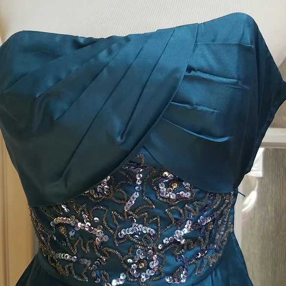 betsey johnson blue silk dress Women's Sweet Satin Swing Dress in Blue | Size Large main image 0
